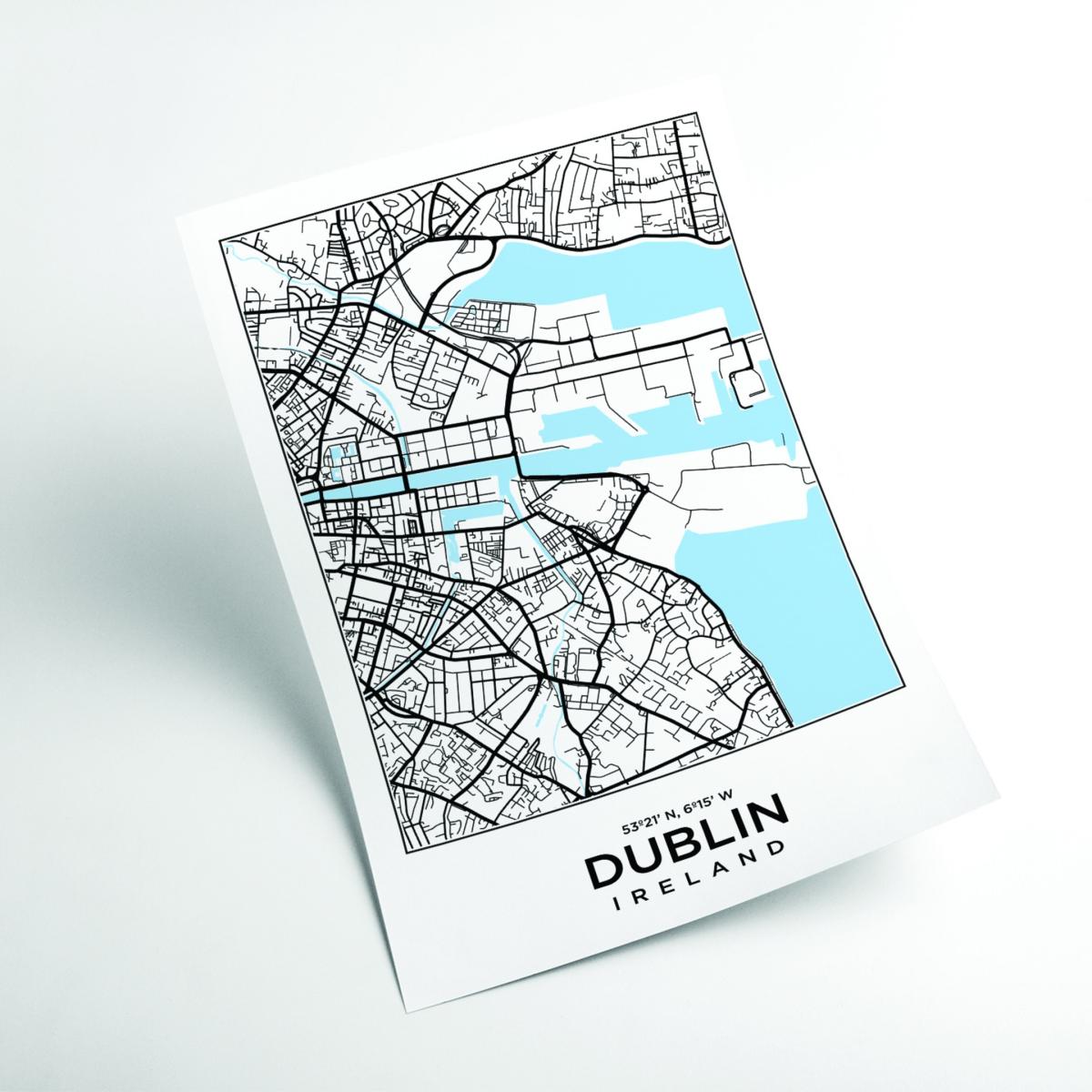 Blue Map Of Dublin Ireland Small Stanley Print House – image 2