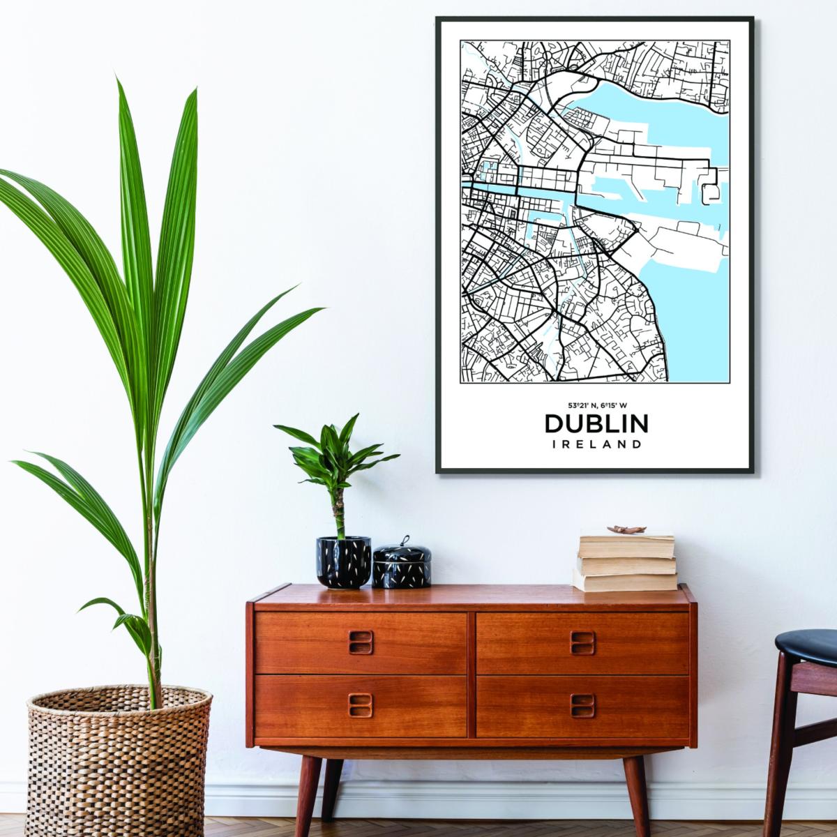 Blue Map Of Dublin Ireland Small Stanley Print House – image 3