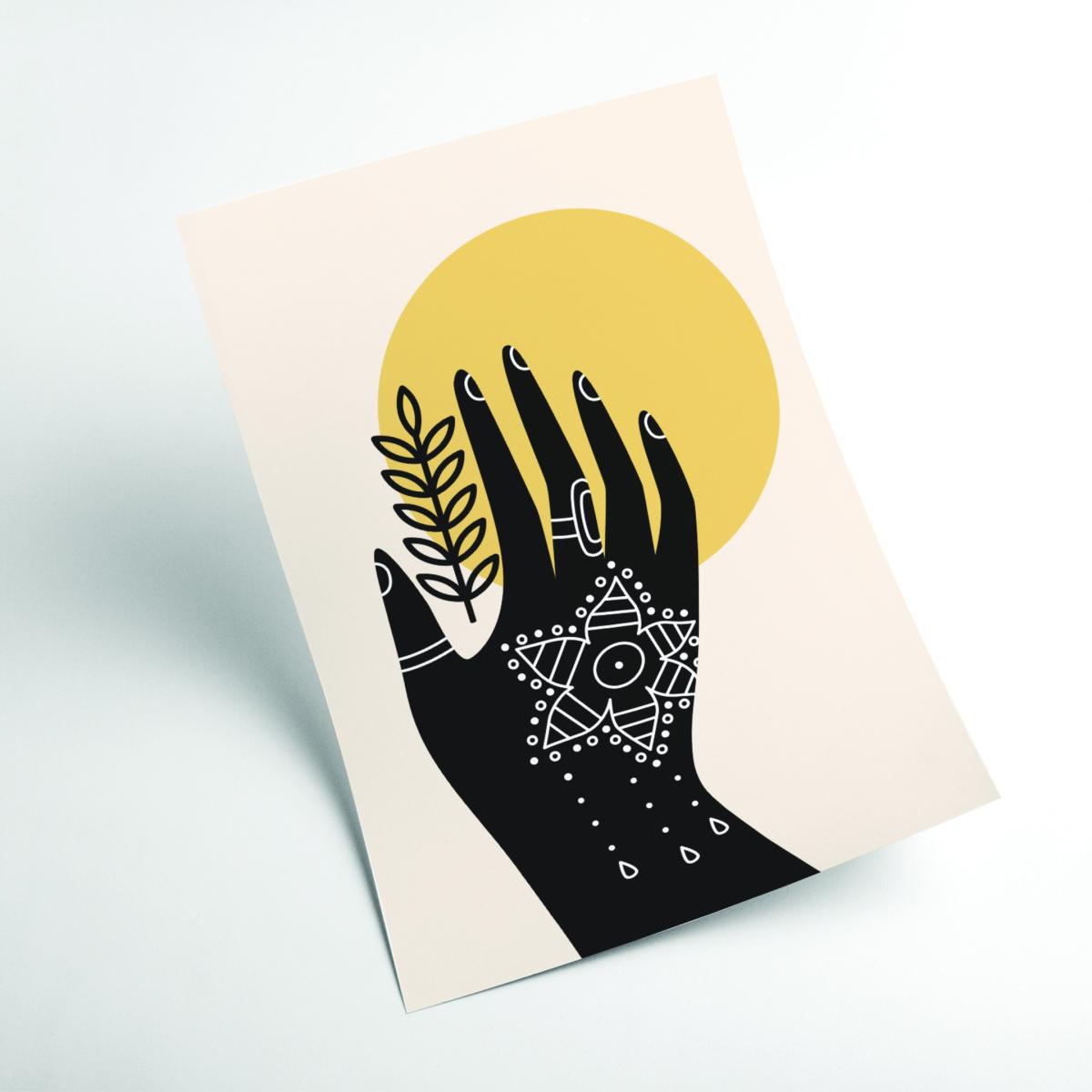Yellow / Orange Abstract Hand Extra Large Stanley Print House – image 2