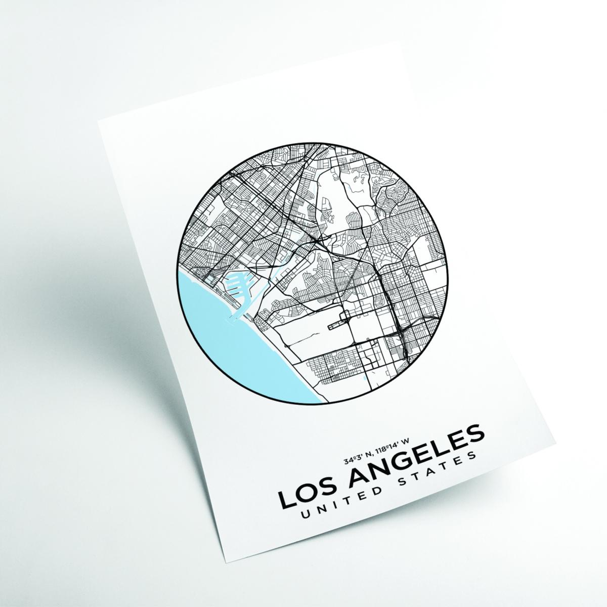 Blue Map Of Los Angeles A2 420 X 594Mm Stanley Print House – image 2