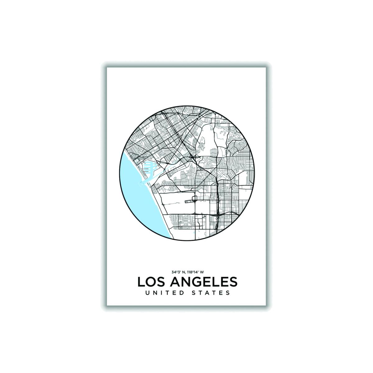 Blue Map Of Los Angeles A2 420 X 594Mm Stanley Print House – image 1