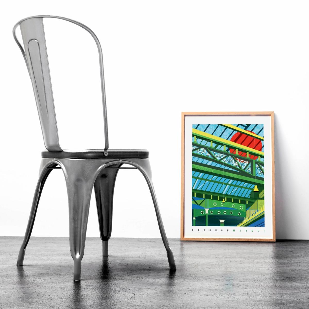 Borough Market London Illustrated Art Print A3 297 X 420Mm Eye for London Prints – image 3