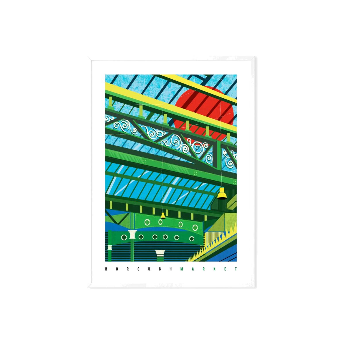 Borough Market London Illustrated Art Print A3 297 X 420Mm Eye for London Prints – image 1