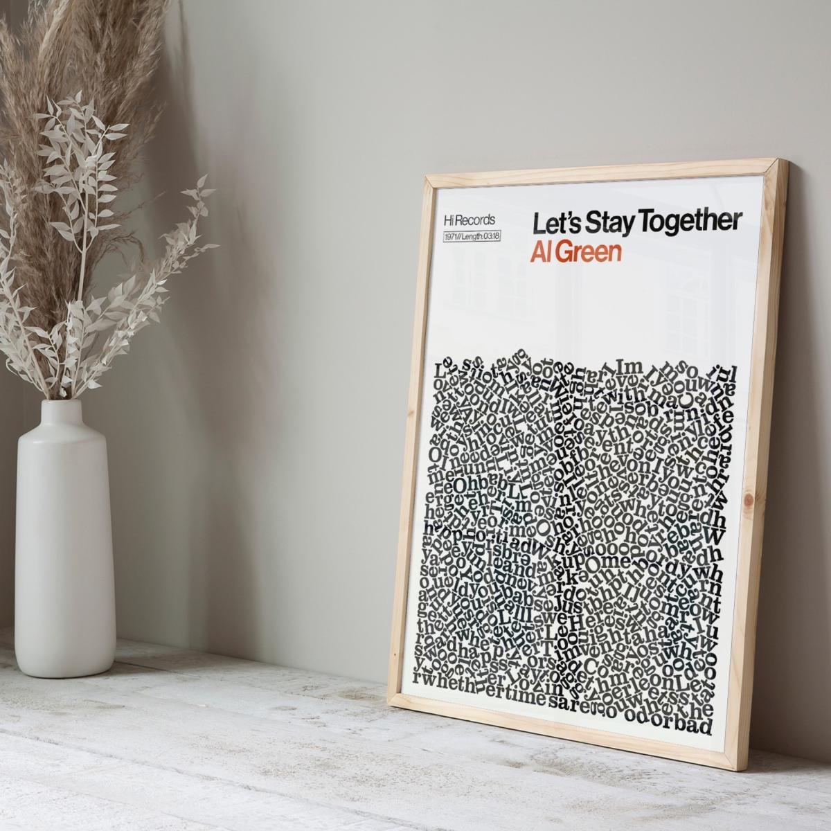 Lets Stay Together - Al Green - Song Lyric Print - A0 Reign & Hail – image 2