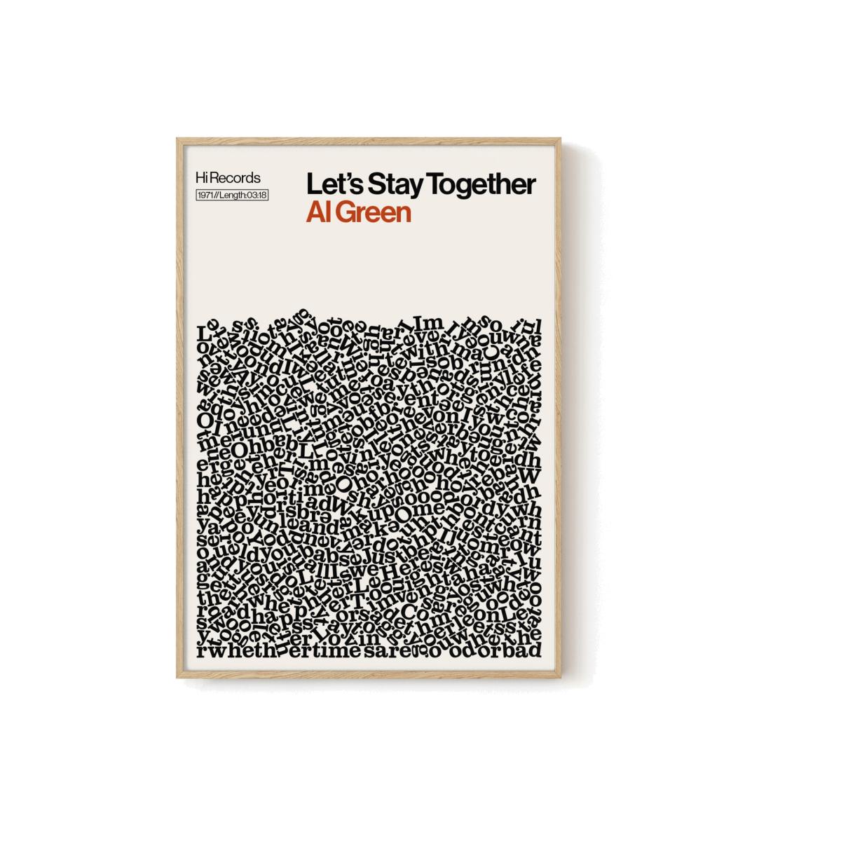 Lets Stay Together - Al Green - Song Lyric Print - A0 Reign & Hail – image 1
