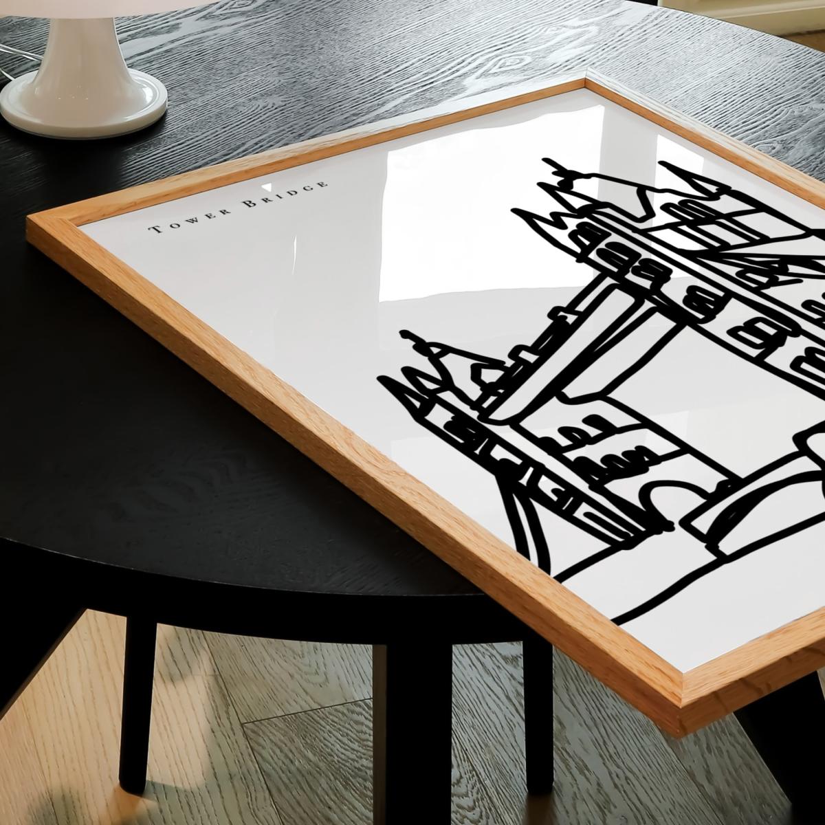 Black / White Tower Bridge Art Print - A2 | A2 | 420 X 594Mm | Natalie Cass Art – image 2