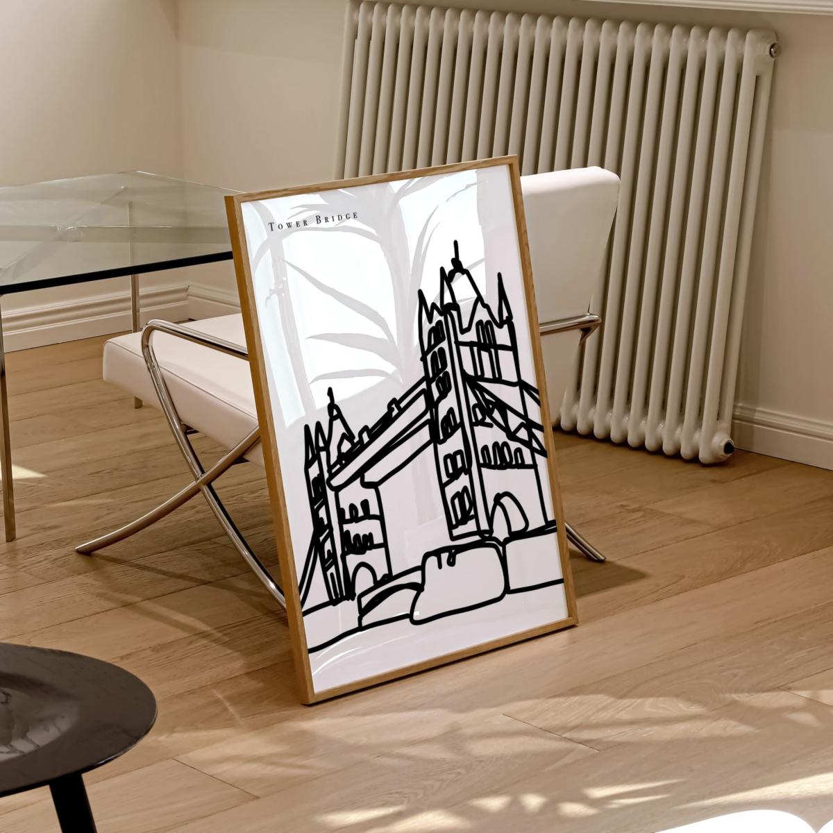 Black / White Tower Bridge Art Print - A2 | A2 | 420 X 594Mm | Natalie Cass Art – image 3