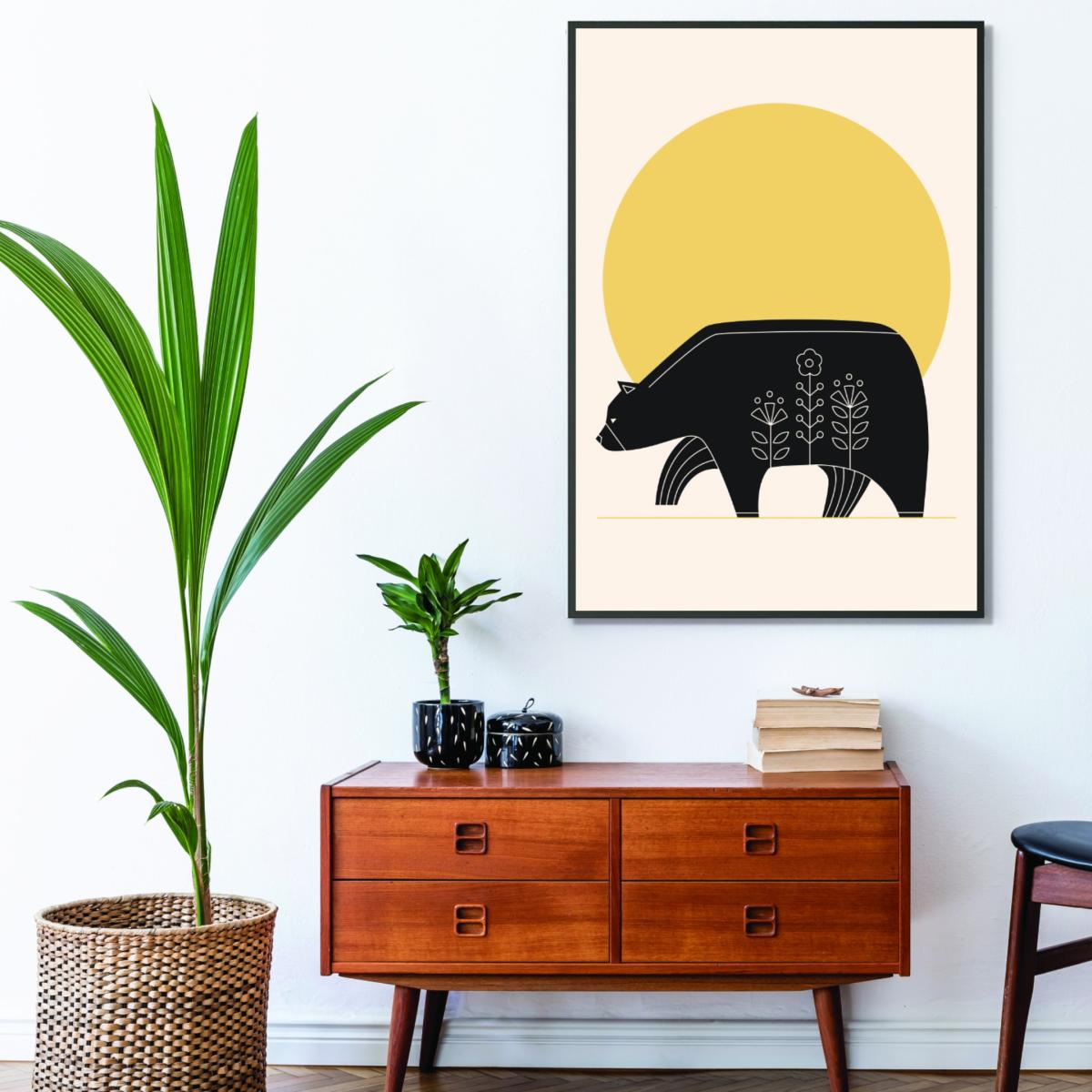 Yellow / Orange Sunny Day Bear Small Stanley Print House – image 3