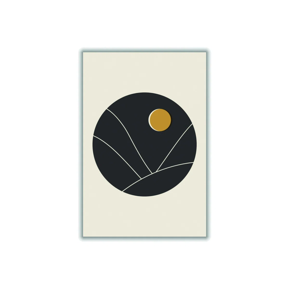 Black Minimal Mountains Series #4 Extra Small Stanley Print House – image 1