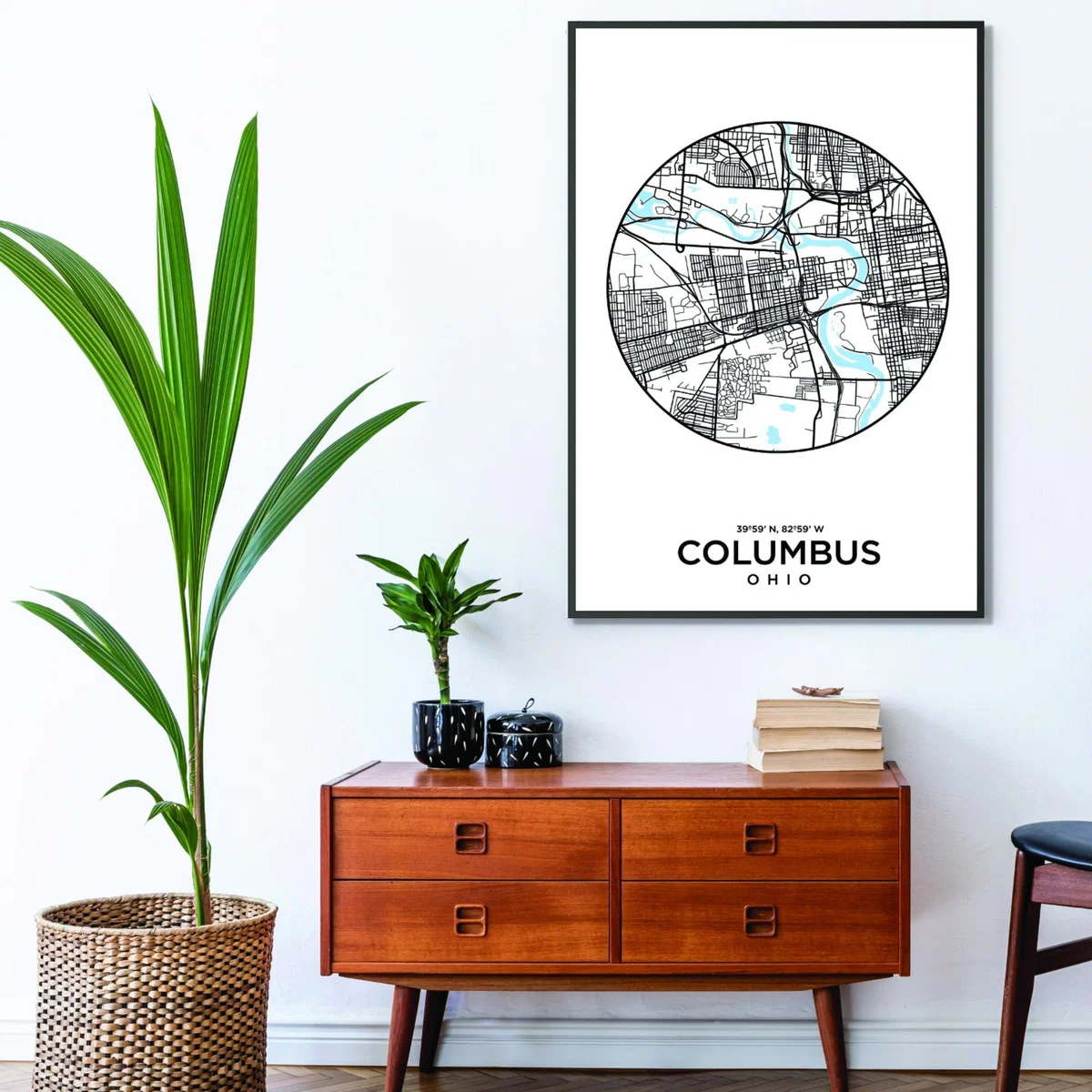 Black Map Of Columbus A4 210 X 297Mm Stanley Print House – image 3