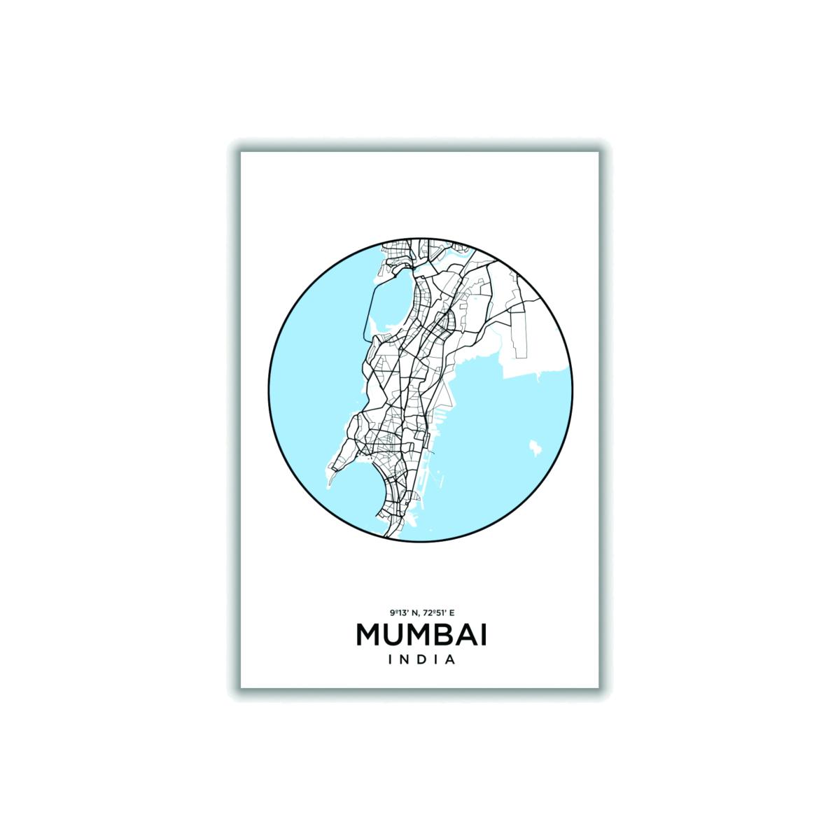 Blue Map Of Mumbai Small Stanley Print House – image 1