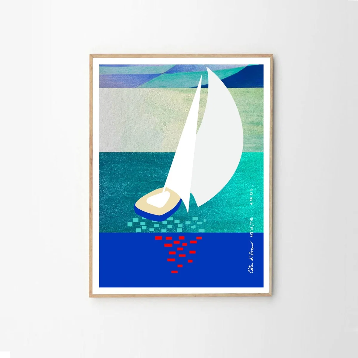 Summer Sailing In The Mediterranean Sea: Sunlight, Sunshine And Blue Seas Nautical Poster Awol – image 6