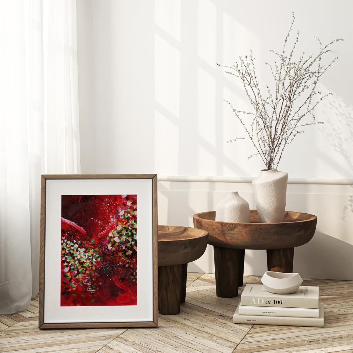 Red Autumn Leaves Falling Down Like Pieces Into Place, Print | Jessica Slack Studio – image 3