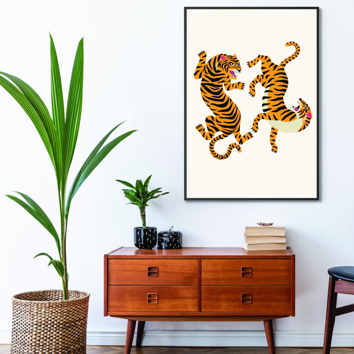 Yellow / Orange Two Tigers A1 594 X 841Mm Stanley Print House – image 3