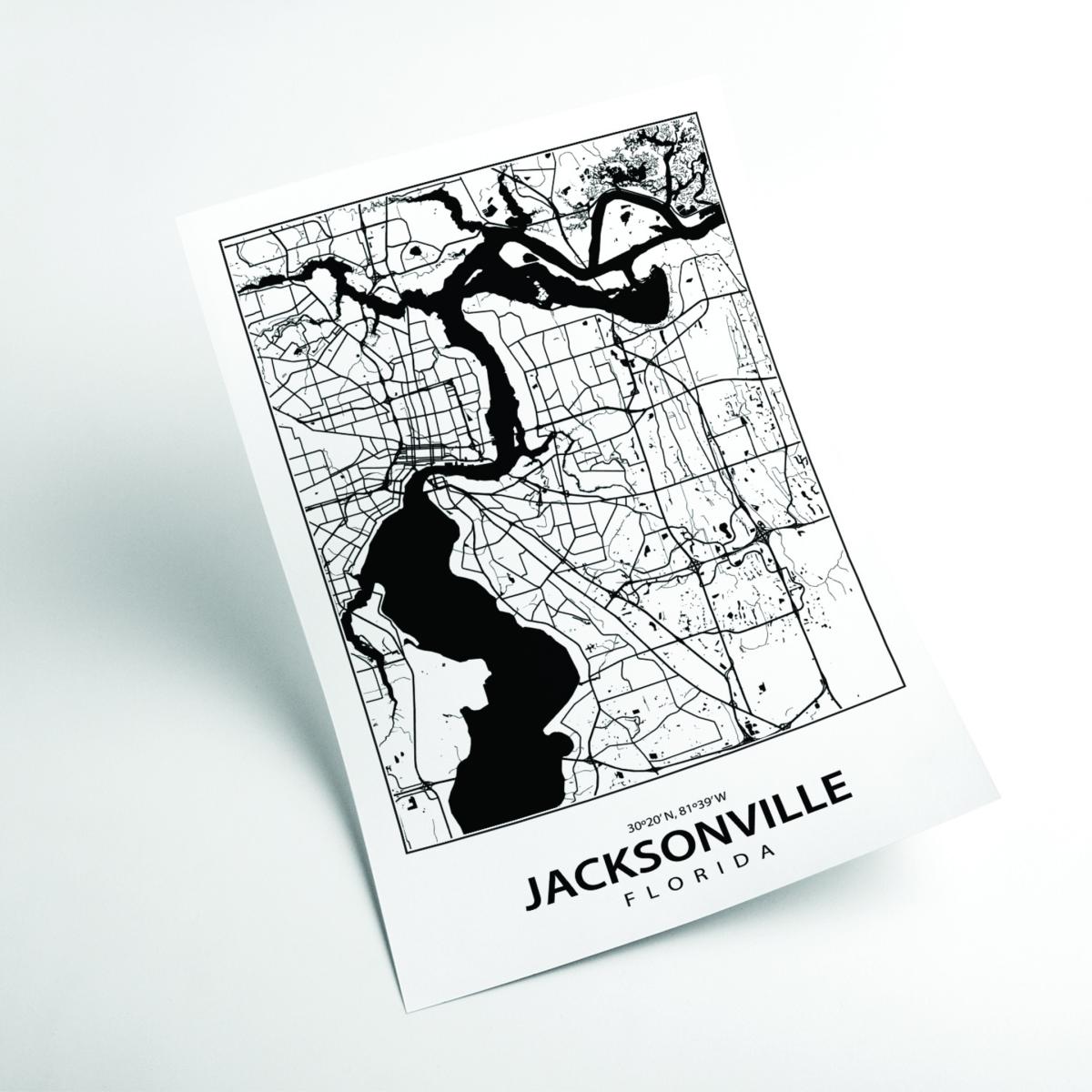 Black Map Of Jacksonville Small Stanley Print House – image 2