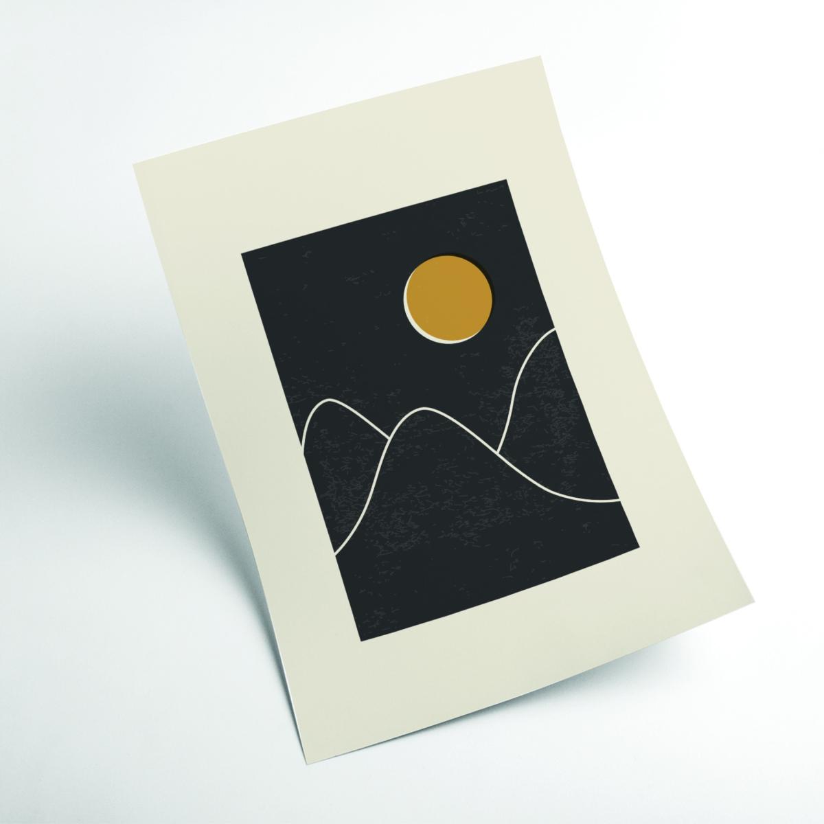 Black Minimal Sunset Vibes #3 A3 297 X 420Mm Stanley Print House – image 2