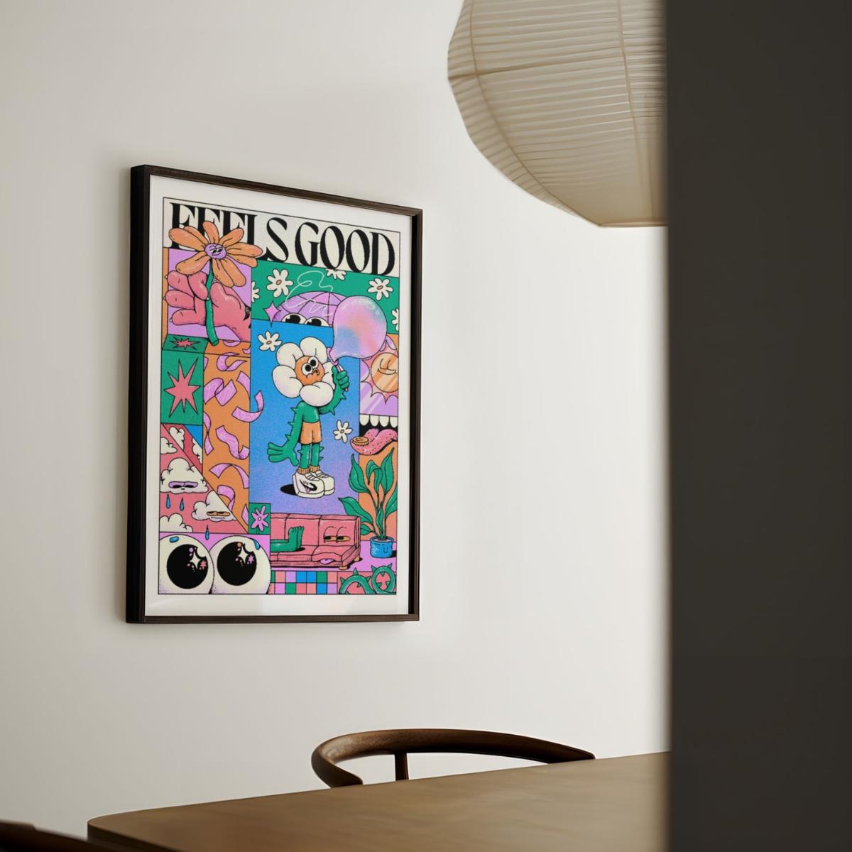 Blue / Pink / Purple Feels Good - Giclee Fine Art Print - Small | A3 | 297 X 420Mm | East Side Studio London – image 2