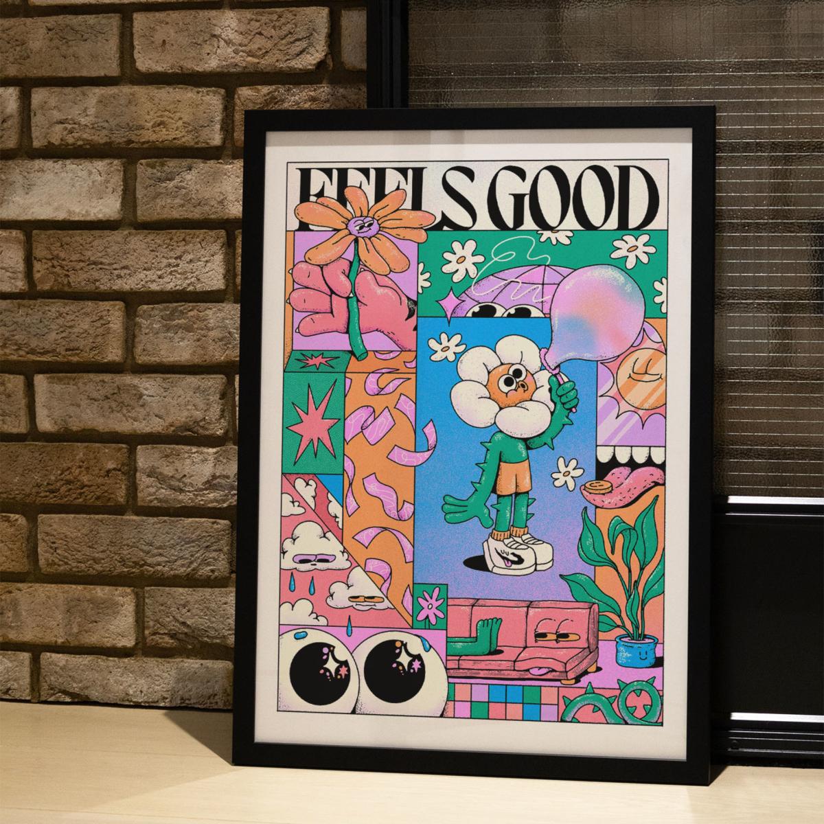 Blue / Pink / Purple Feels Good - Giclee Fine Art Print - Small | A3 | 297 X 420Mm | East Side Studio London – image 5