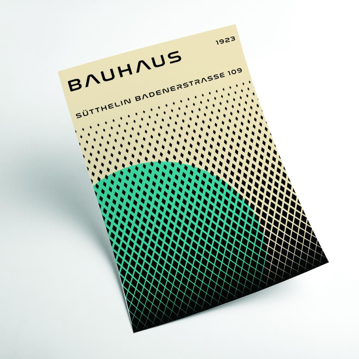 Blue Bauhaus Geometric Teal A4 210 X 297Mm Stanley Print House – image 2