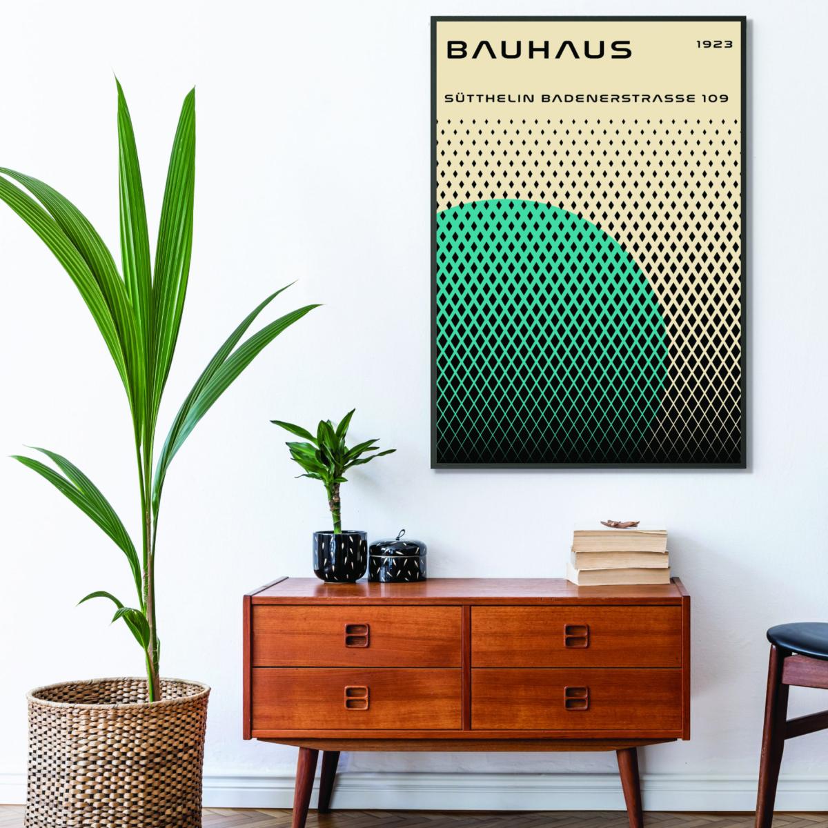 Blue Bauhaus Geometric Teal A4 210 X 297Mm Stanley Print House – image 3