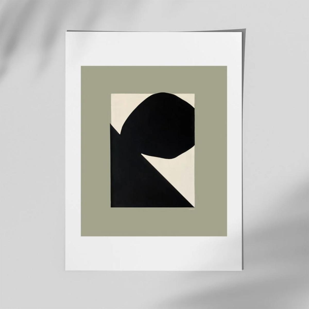 Black / Neutrals Abstract Art Print, Mountain Landscape With Boulder Wall Poster: Minimalist Wall Decor | Awol – image 2