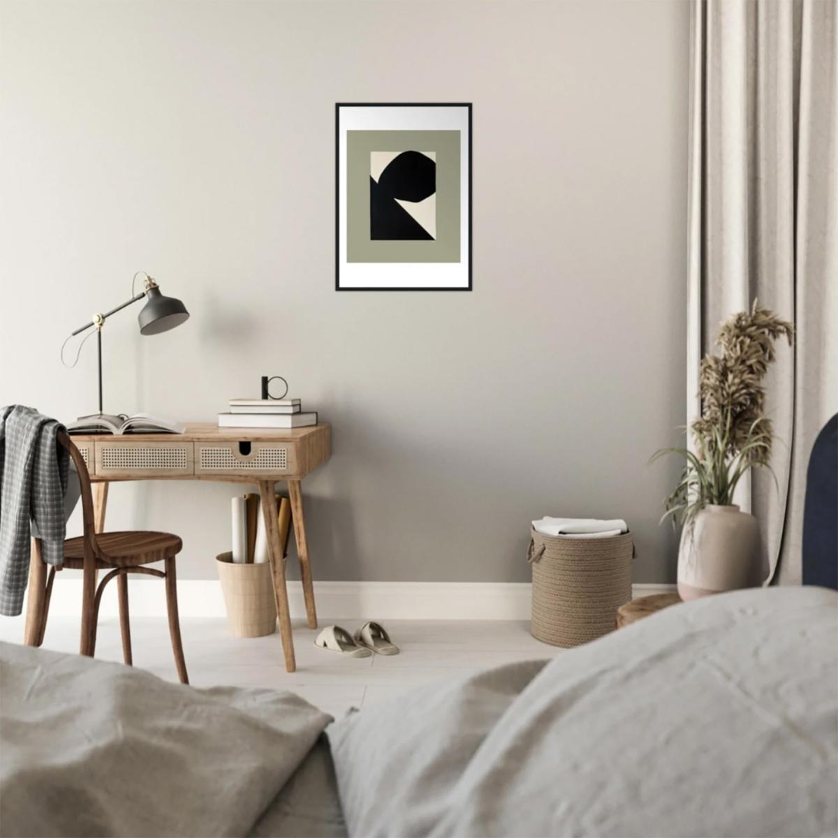 Black / Neutrals Abstract Art Print, Mountain Landscape With Boulder Wall Poster: Minimalist Wall Decor | Awol – image 3