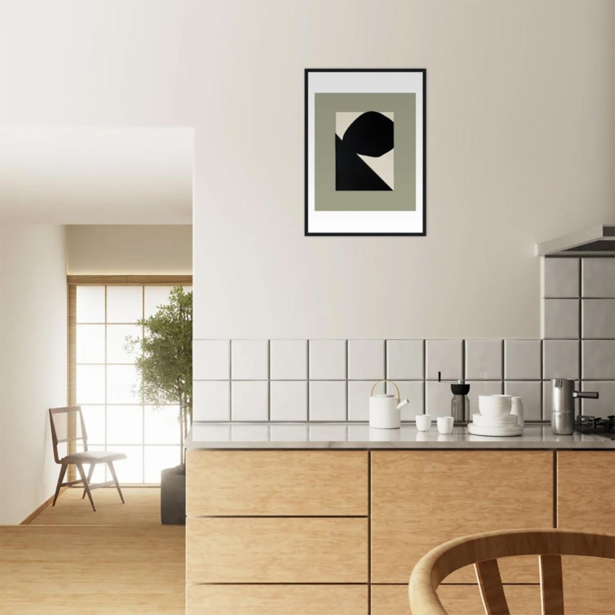 Black / Neutrals Abstract Art Print, Mountain Landscape With Boulder Wall Poster: Minimalist Wall Decor | Awol – image 4