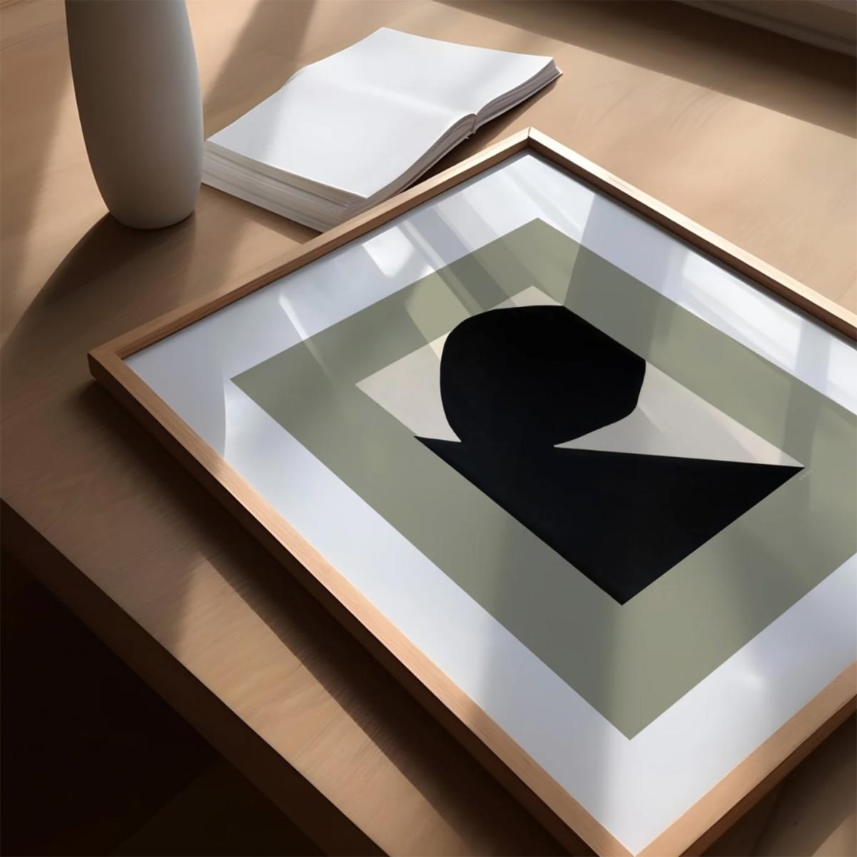 Black / Neutrals Abstract Art Print, Mountain Landscape With Boulder Wall Poster: Minimalist Wall Decor | Awol – image 5
