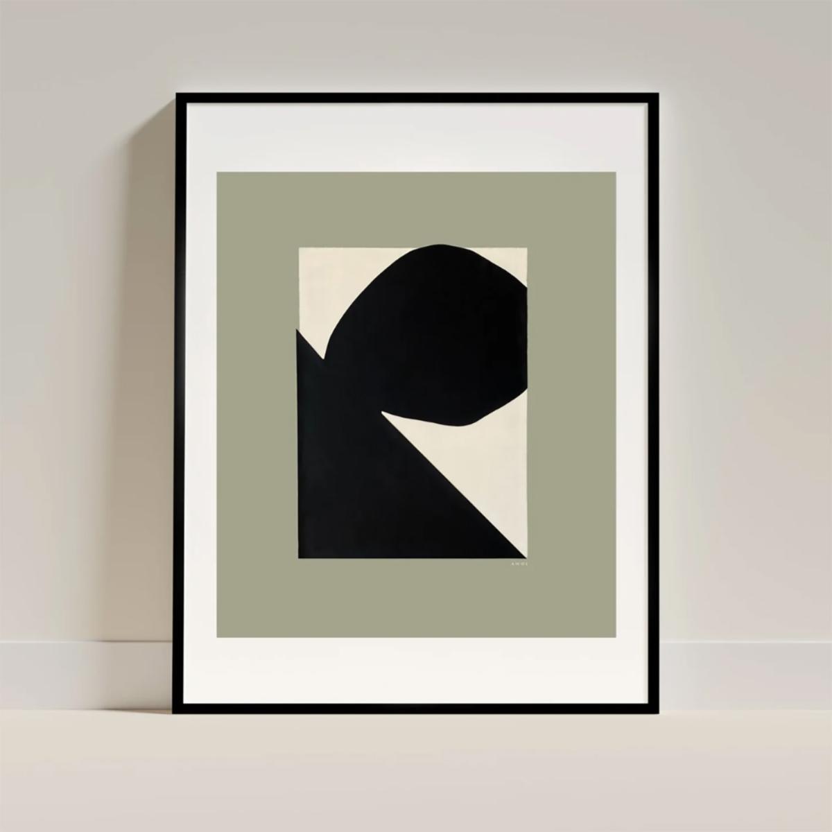Black / Neutrals Abstract Art Print, Mountain Landscape With Boulder Wall Poster: Minimalist Wall Decor | Awol – image 8