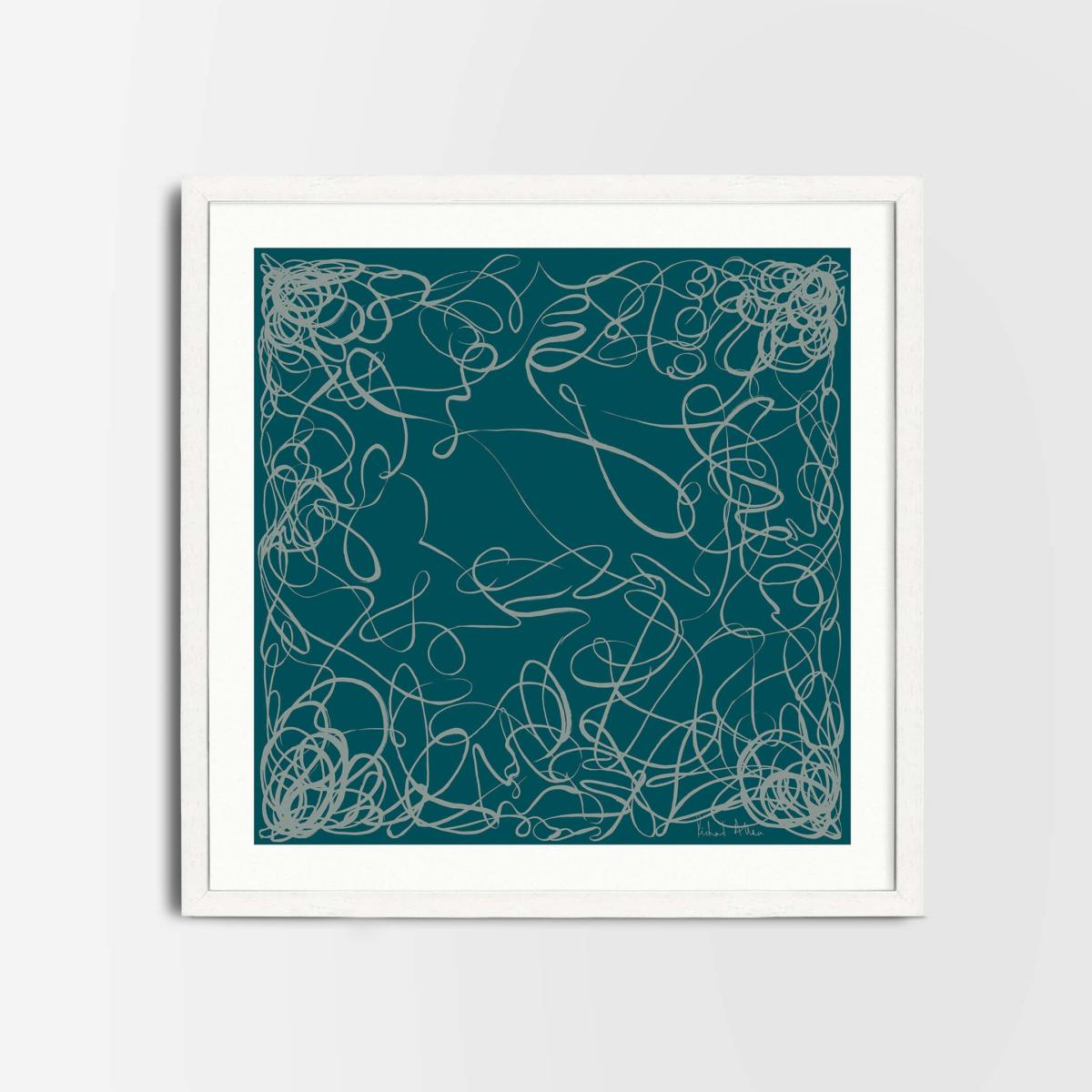 White / Grey / Green Green Elegance Design Print Richard Allan London – image 2