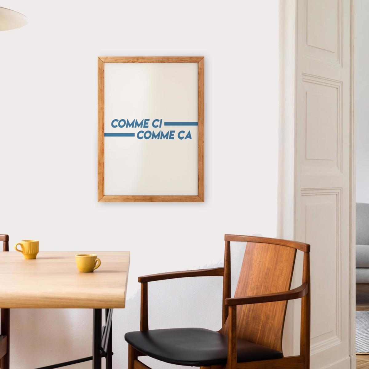 Comme Ci Comme Ça Blue French Retro Giclée Art Print A2 420 X 594Mm Fanclub – image 3