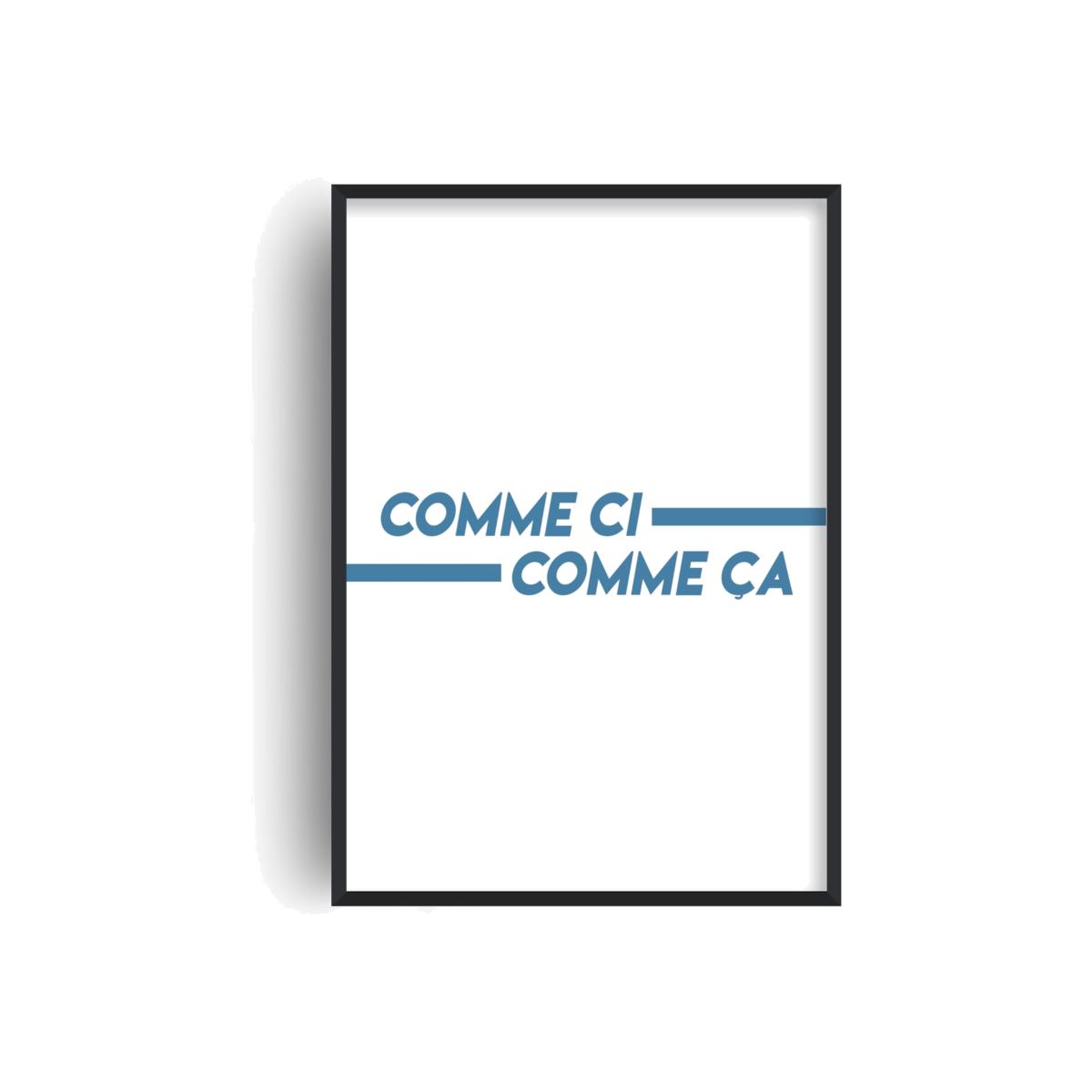 Comme Ci Comme Ça Blue French Retro Giclée Art Print A2 420 X 594Mm Fanclub – image 1