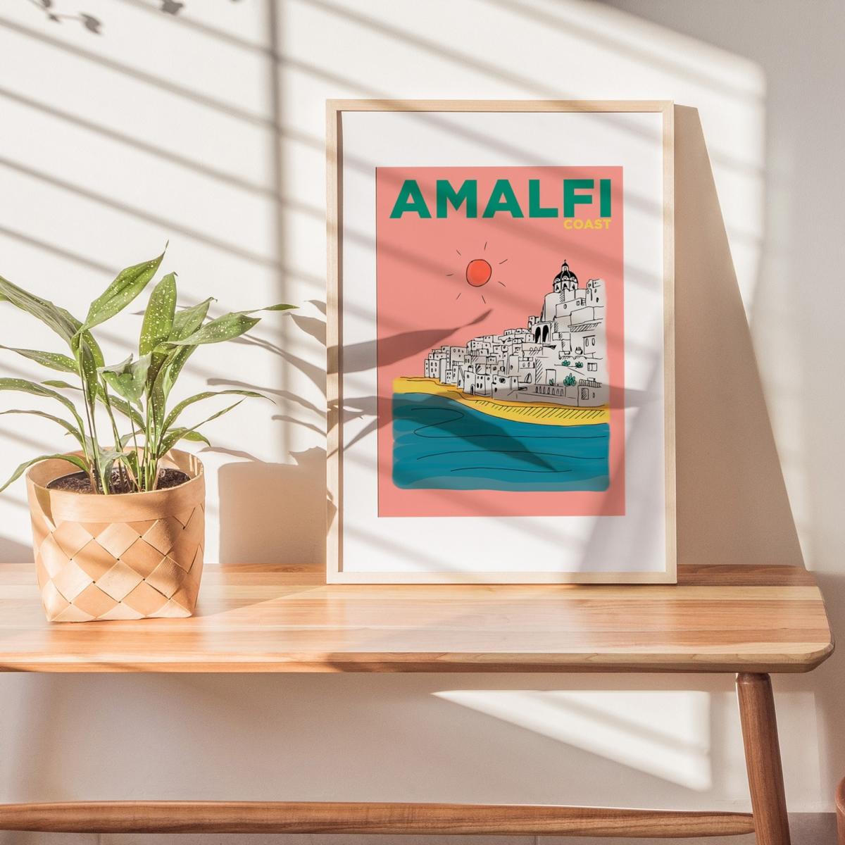 Amalfi Coast Summer Escapes Art Print A3 297 X 420Mm Places & Spaces Art Co. – image 2