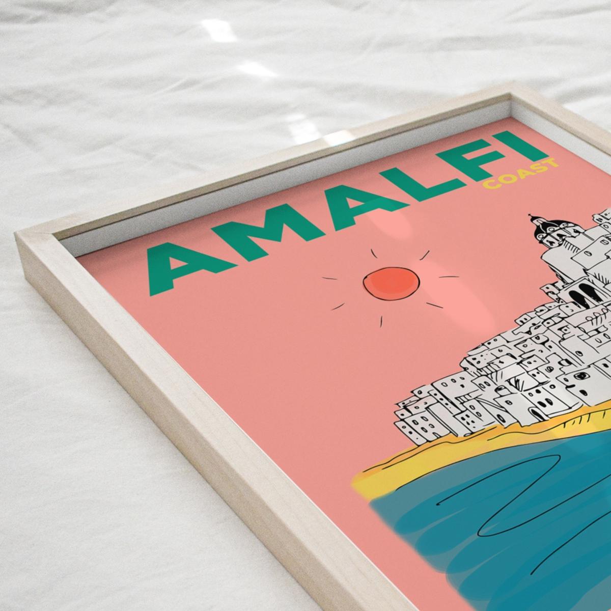 Amalfi Coast Summer Escapes Art Print A3 297 X 420Mm Places & Spaces Art Co. – image 3