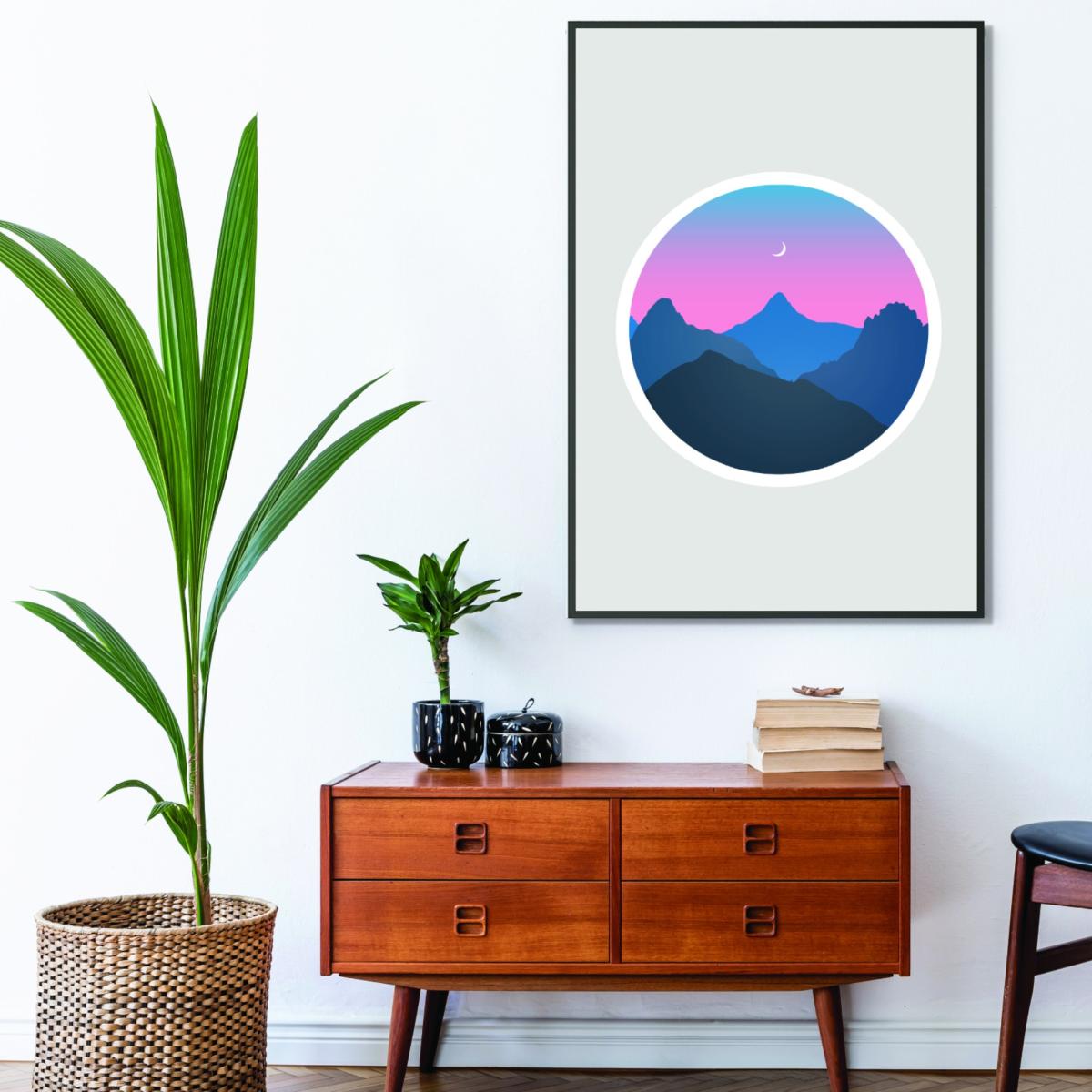 Pink / Purple Moody Moonrise Kingdom A2 420 X 594Mm Stanley Print House – image 3