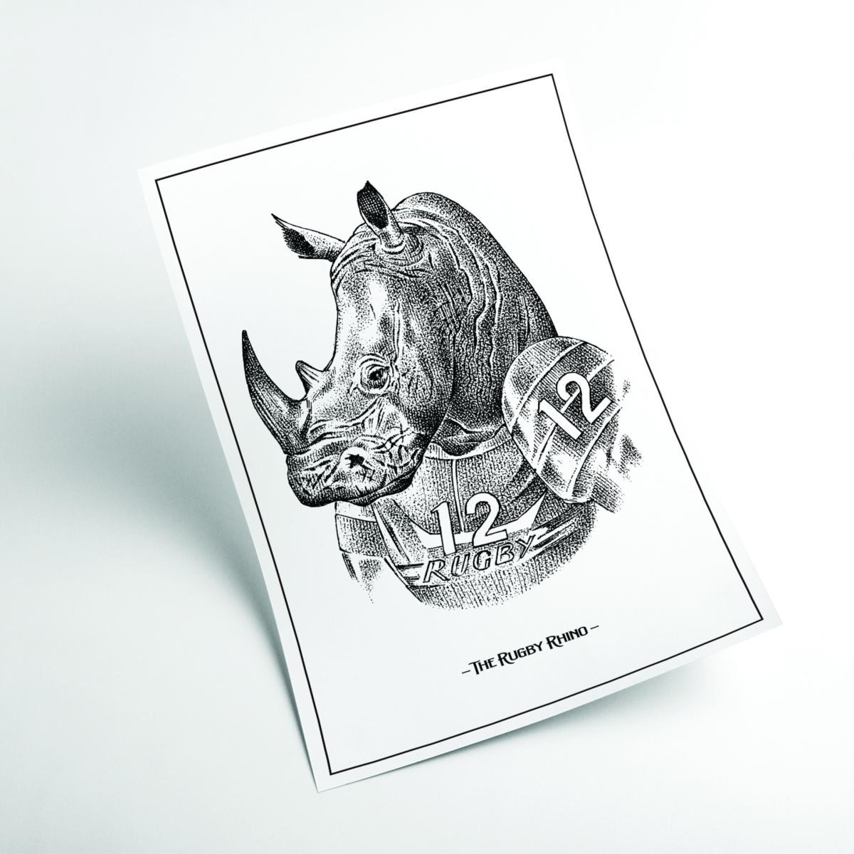 Grey The Rugby Rhino Extra Large Stanley Print House – image 2