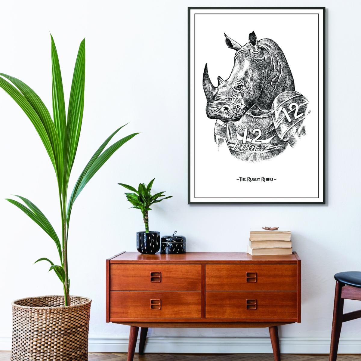 Grey The Rugby Rhino Extra Large Stanley Print House – image 3