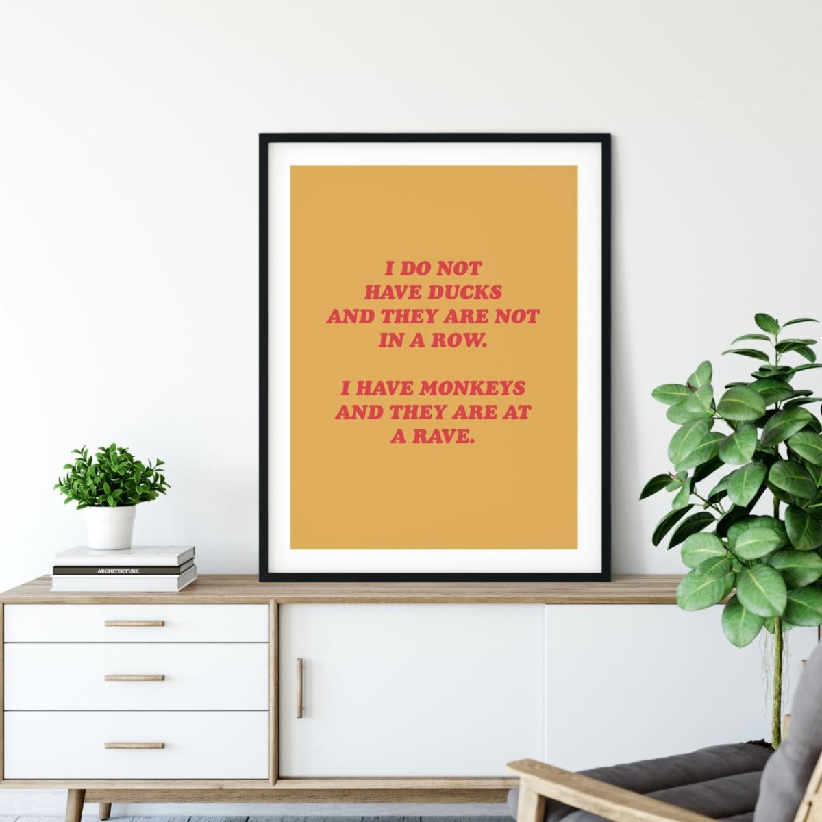Yellow / Orange I Have Monkeys - A1 Poster Size A1 594 X 841Mm The Native State – image 2