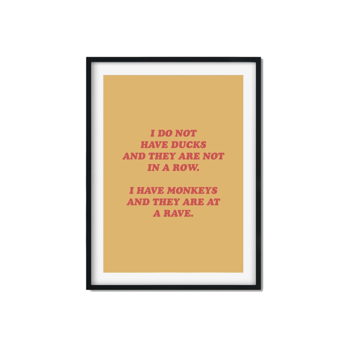 Yellow / Orange I Have Monkeys - A1 Poster Size A1 594 X 841Mm The Native State – image 1