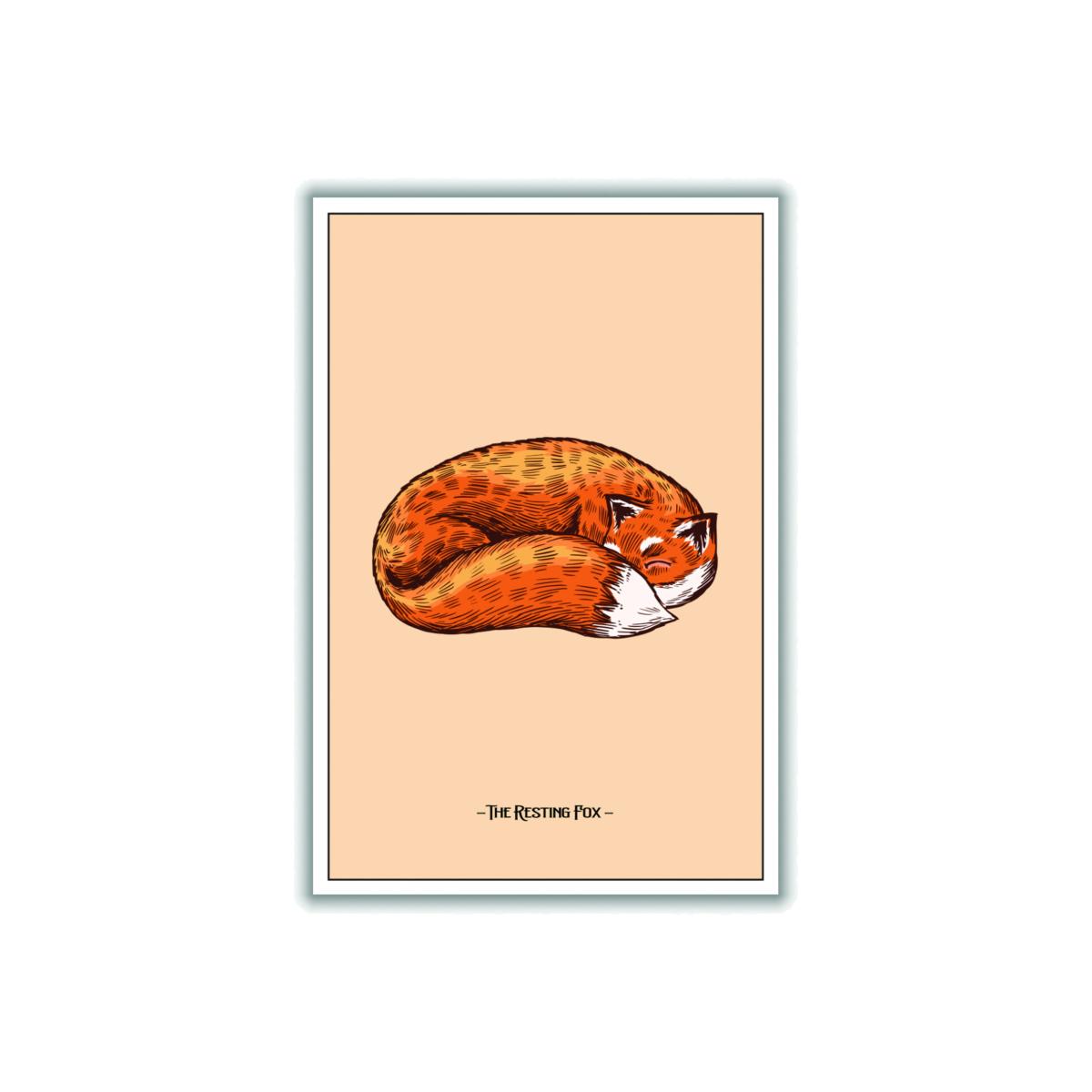 Yellow / Orange The Resting Fox Medium Stanley Print House – image 1