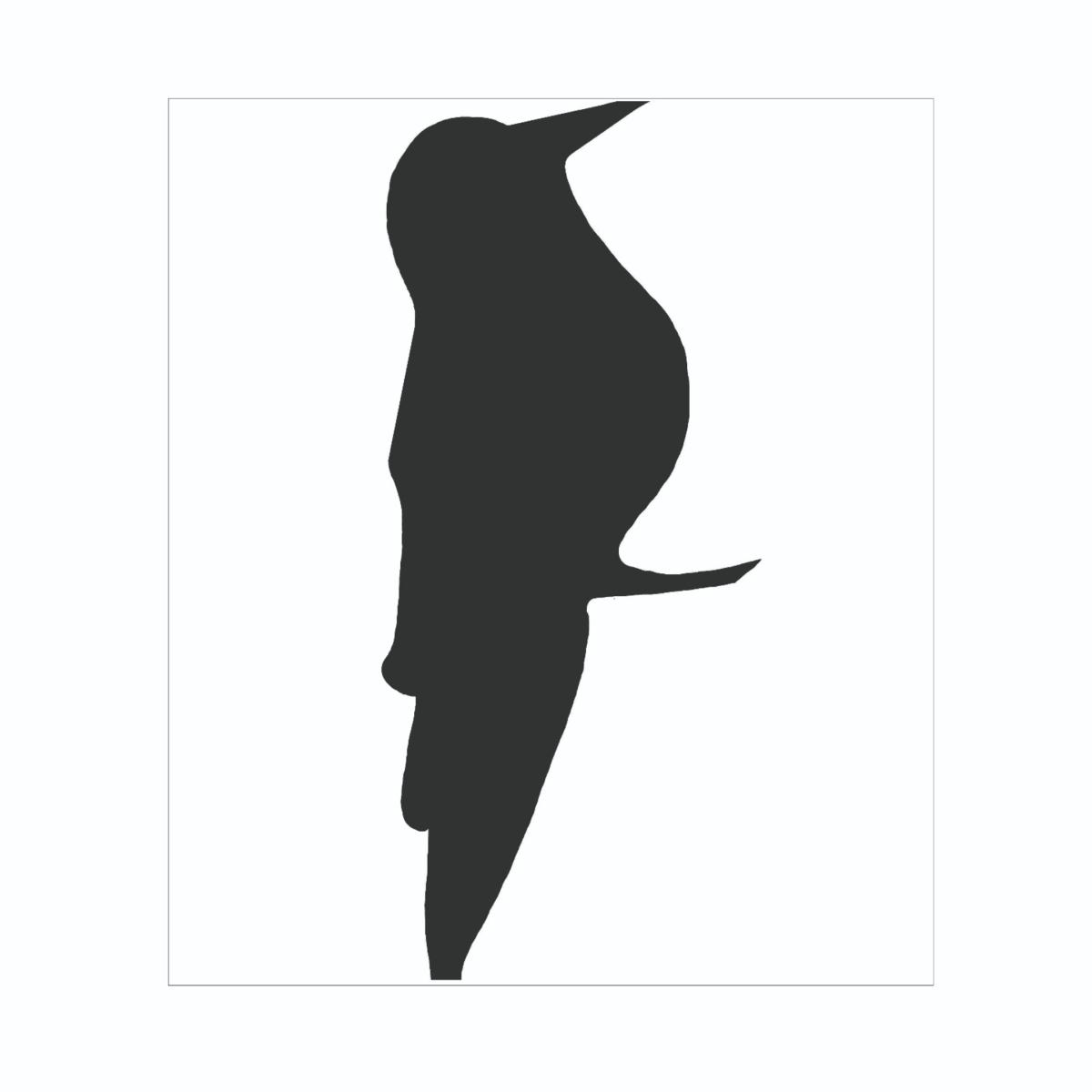 Black / White Abstract Bird Series - Woodpecker Smile - Black Curiosity Snug – image 4