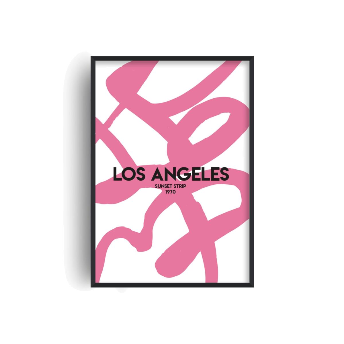 Pink / Purple Exclusive Los Angeles Abstract Giclée Art Print A2 | A2 | 420 X 594Mm | Fanclub – image 1