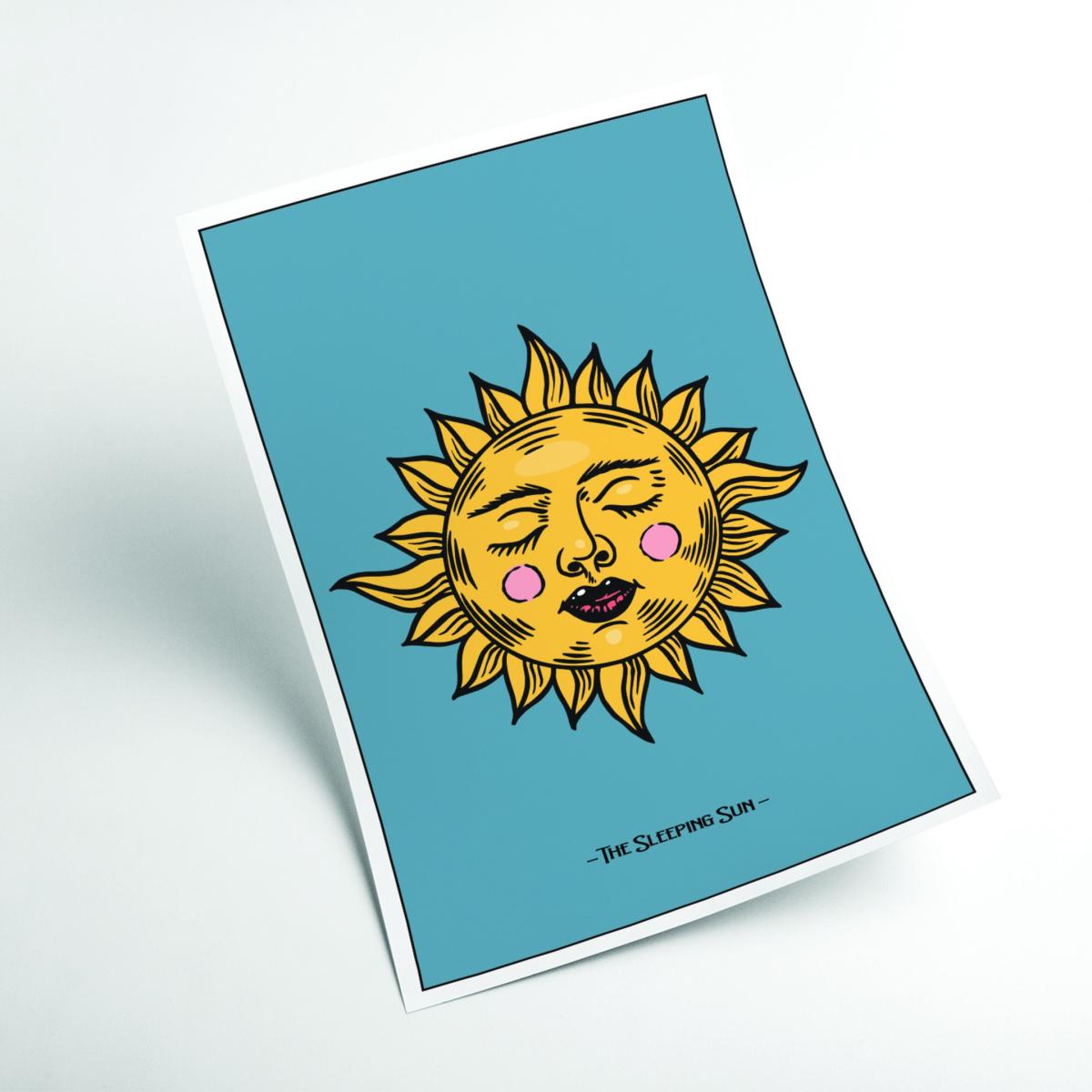 Yellow / Orange The Sleeping Sun A3 297 X 420Mm Stanley Print House – image 2