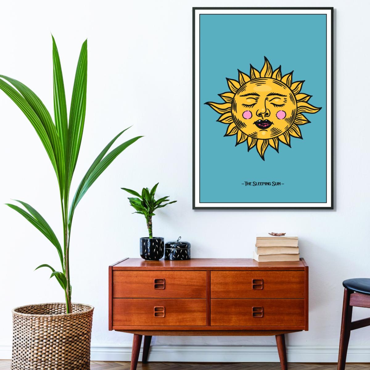 Yellow / Orange The Sleeping Sun A3 297 X 420Mm Stanley Print House – image 3