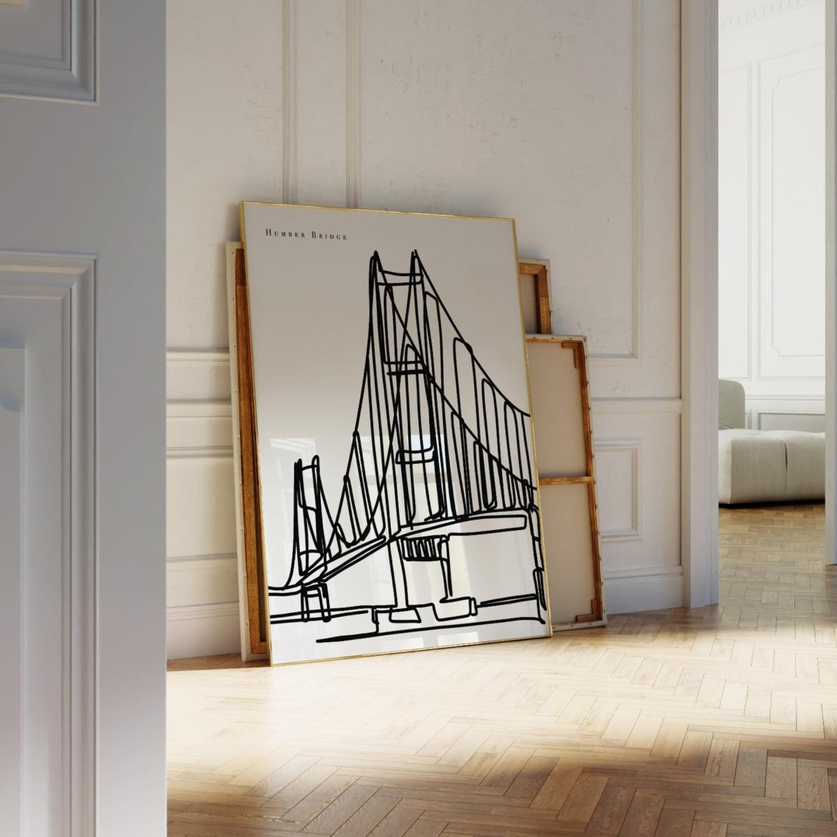 Black / White Humber Bridge Art Print - A2 | A2 | 420 X 594Mm | Natalie Cass Art – image 2
