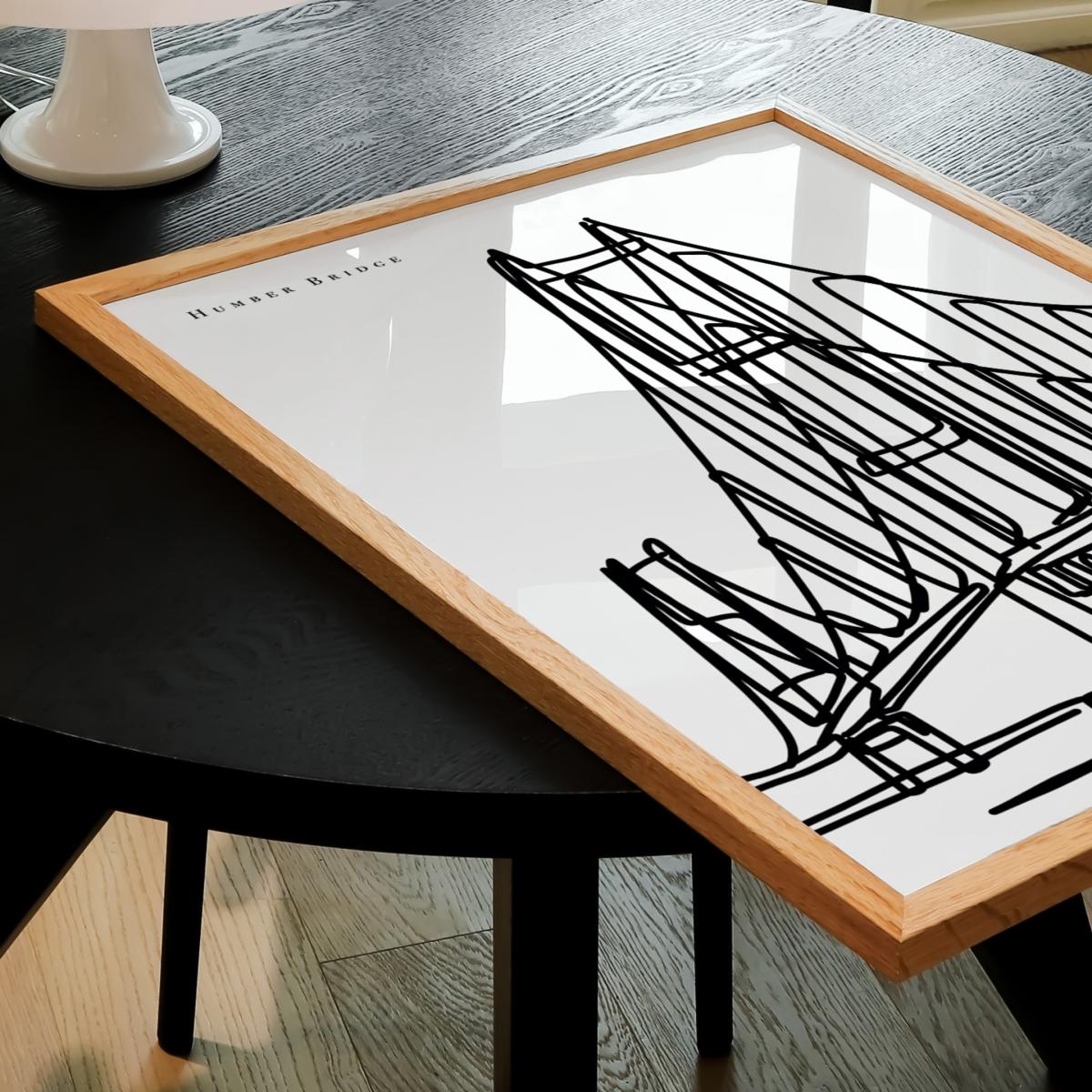 Black / White Humber Bridge Art Print - A2 | A2 | 420 X 594Mm | Natalie Cass Art – image 3