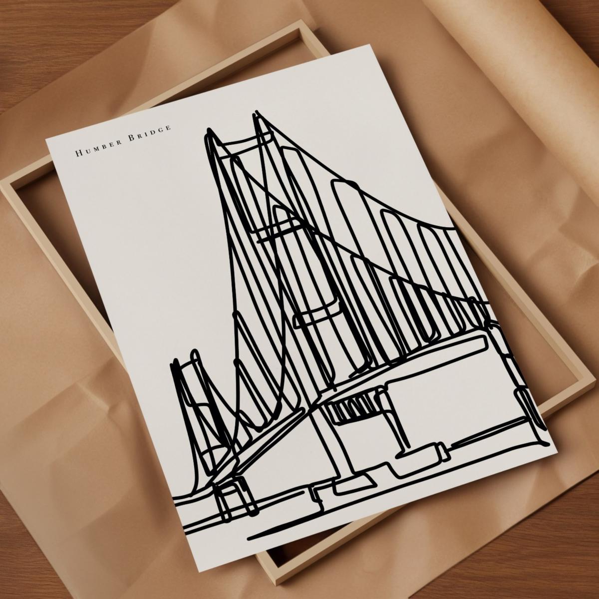 Black / White Humber Bridge Art Print - A2 | A2 | 420 X 594Mm | Natalie Cass Art – image 4
