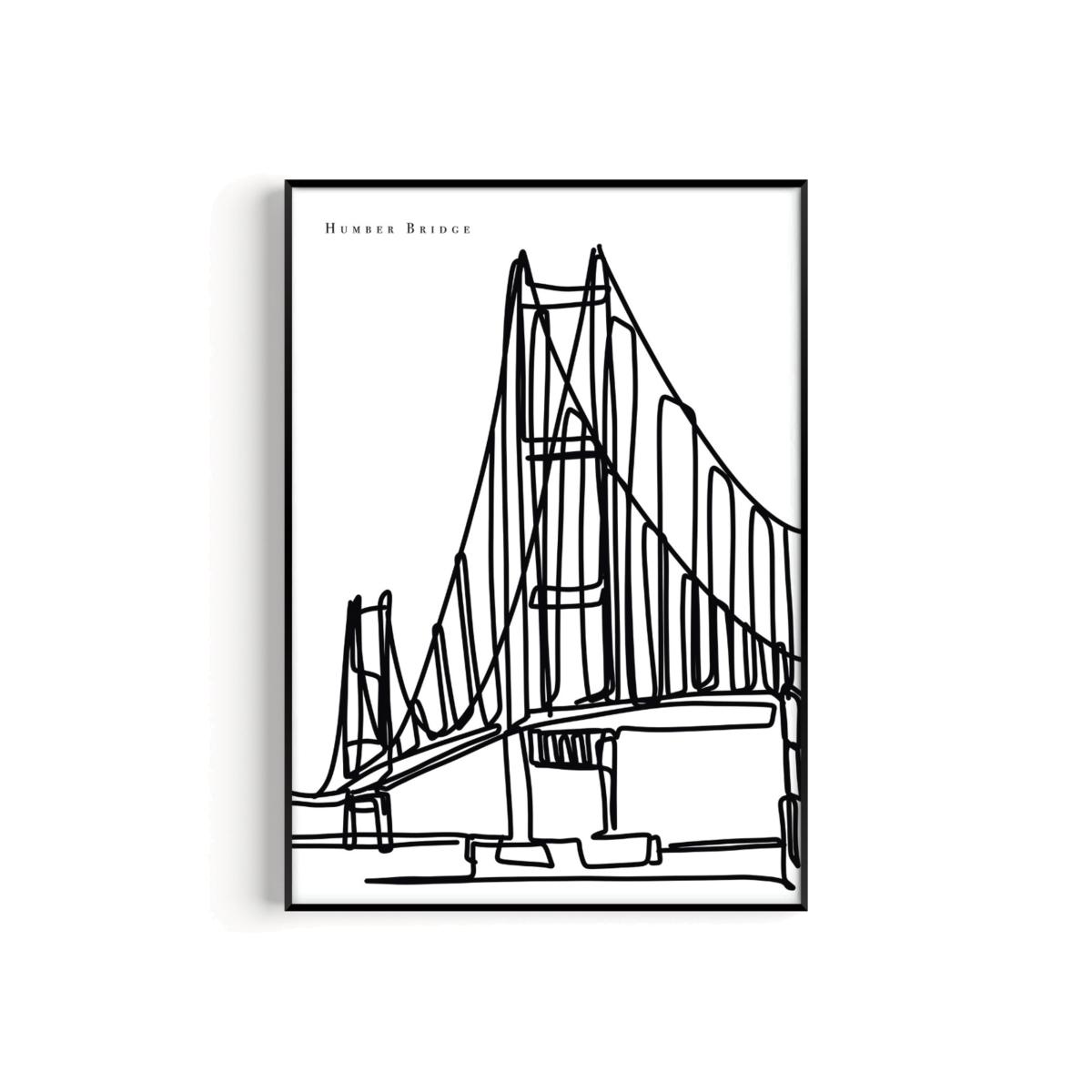 Black / White Humber Bridge Art Print - A2 | A2 | 420 X 594Mm | Natalie Cass Art – image 1