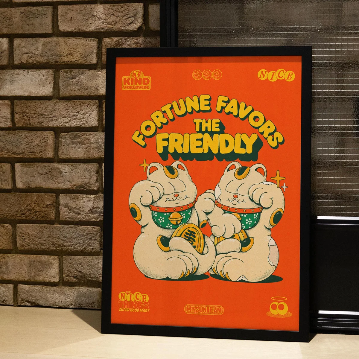 Yellow / Orange Fortune Favors - Giclee Fine Art Print - Large | A2 | 420 X 594Mm | East Side Studio London – image 5