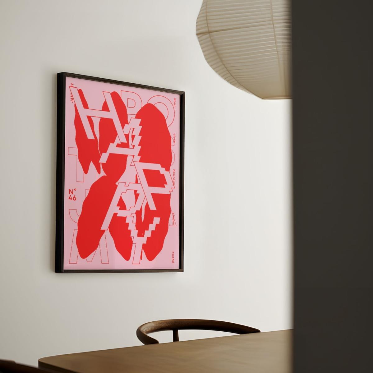 Red Happy - Giclee Fine Art Print - Large | A2 | 420 X 594Mm | East Side Studio London – image 2